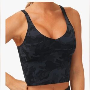 Sleek Black Camouflage Sports Bra